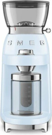 Mulli kafeje Smeg CGF03PBEU, 15 nivele bluarje, 240 g depo fasule, 150 W, blu pastel