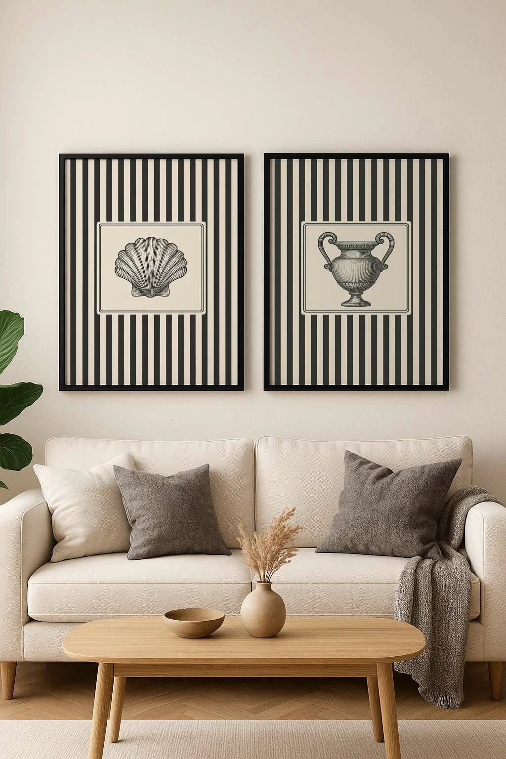 Pikturë dekorative me kornizë MDF (2 copë), Wallity, Czgl4, 35x50cm