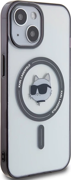 Mbështjellës telefoni Karl Lagerfeld KLHMP15SHCHNOTK IML Choupette's Head iPhone 15 6.1", hardcase, MagSafe, transparent