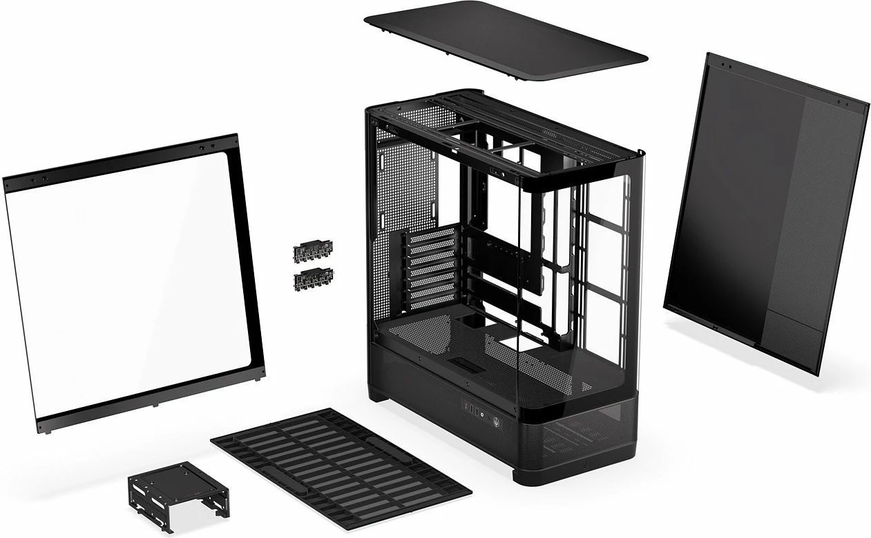 Kasë Endorfy Aquarius 8000 Flex (EY2A022) Midi Tower ATX/eATX, x7 slote, 2x USB 3.0 + USB-C, me xham të kalitur, e zezë