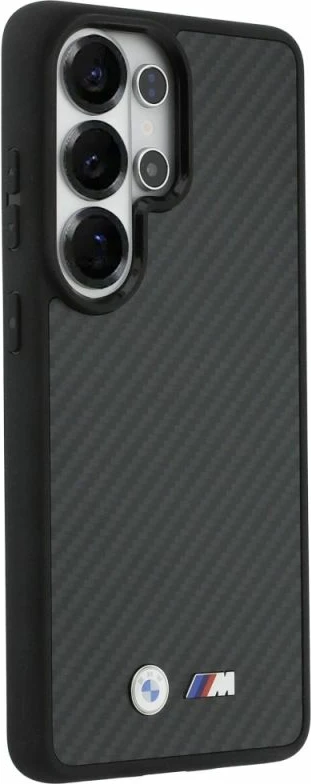 Kapak telefoni BMW M Kevlar Logo MagSafe për Samsung Galaxy S26 Ultra, i zi