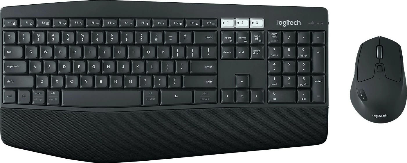 Tastierë dhe maus Logitech MK850 Performance, Full-size (100%), Wireless, RF Wireless + Bluetooth, QWERTZ, E zezë