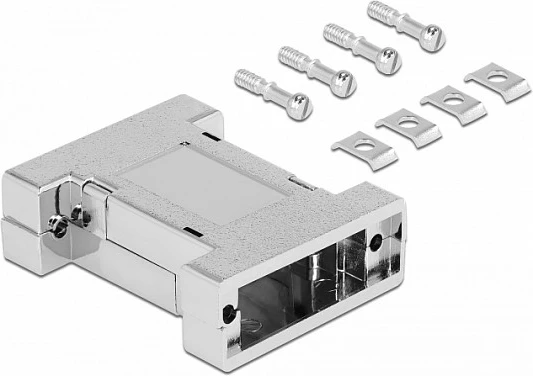 Shtëpizë konektori DeLOCK për 2x D-Sub 15-pin (VGA), argjendtë