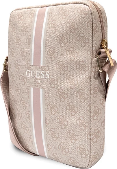 Çantë për tabletë Guess 4G Stripes, 10", rozë, me rrip