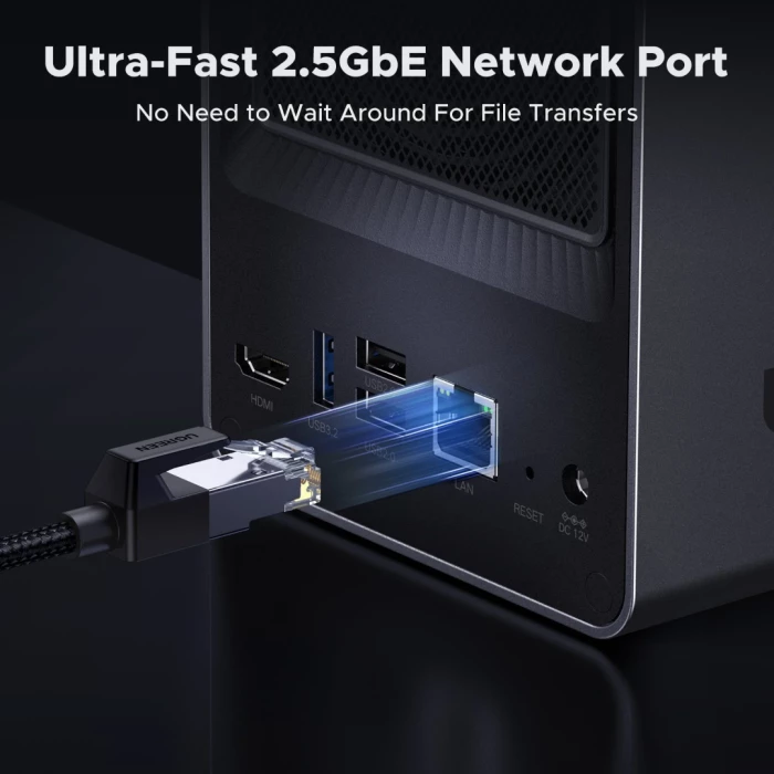 Pajisje NAS UGREEN NASync DXP2800, Intel N100, 8GB DDR5, 2x SATA + 2x M.2, 2.5GbE, gri e errët