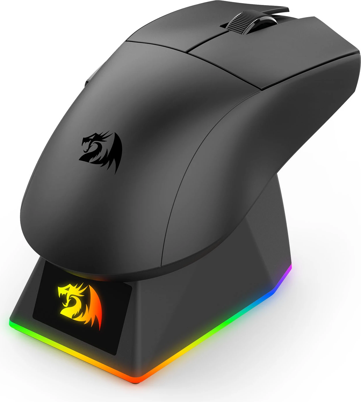 Maus gaming Redragon King Ultra M999, 2.4GHz wireless + Bluetooth 5.1 + wired, 5 nivele DPI, zi, me stacion karikimi RGB magnetik