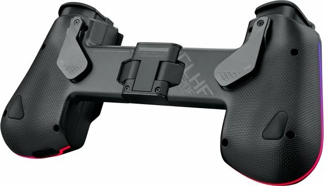 Kontroller gaming Asus ROG Tessen 90GC01D0-BGP000, USB-C për Android, palosshëm, 20 butona, 2 analoge, me ndriçim, me mbajtëse telefoni, e zezë/gri