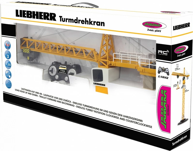 Vinç kulle me telekomandë Jamara 405109, 1:20, 2.4 GHz, 100 cm, i verdhë
