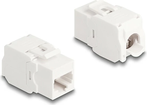 Modul keystone RJ45 DeLOCK 86051, Cat6a UTP, LSA, paketë 4 copë, i bardhë