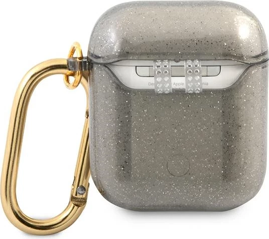 Mbështjellës Guess GUA2UCG4GK për AirPods 1/2, Glitter, i zi