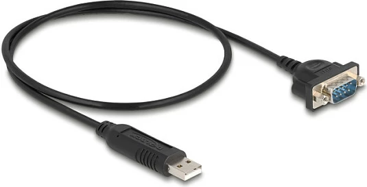 Adapter kabllo DeLOCK USB 2.0 Type-A në RS-232 (DB9) 0.5 m, FTDI FT232R, i zi