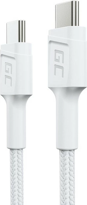 Kabllo USB-C Green Cell, USB-C në USB-C, 30cm, USB PD 60W, e bardhë