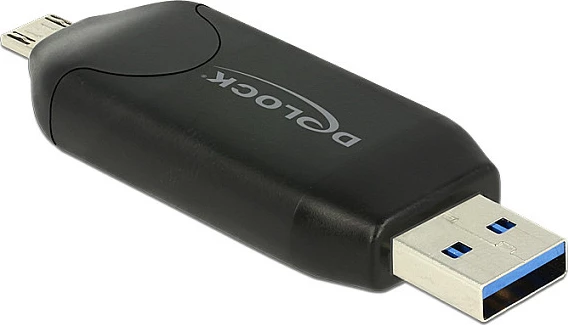 Lexues kartelash DeLOCK 91734, USB 3.2 Gen 1 + Micro-USB OTG, për SD/MicroSD/MS, i zi