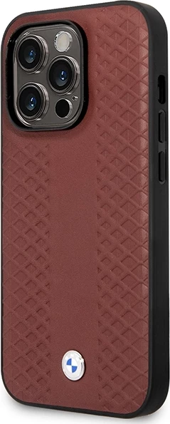 Mbështjellës BMW BMHMP14L22RFGR për iPhone 14 Pro 6.1", lëkurë, MagSafe, burgundy