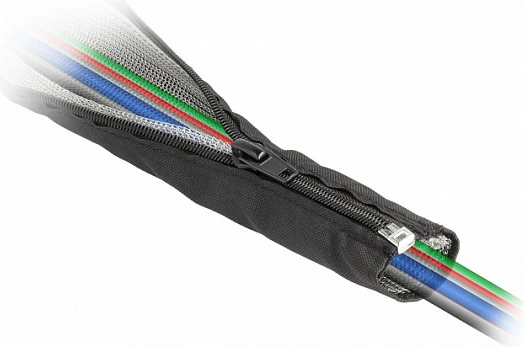 Mbështjellës i thurur EMI DeLOCK, 1 m x 50 mm, me zinxhir, rezistent në nxehtësi, i zi
