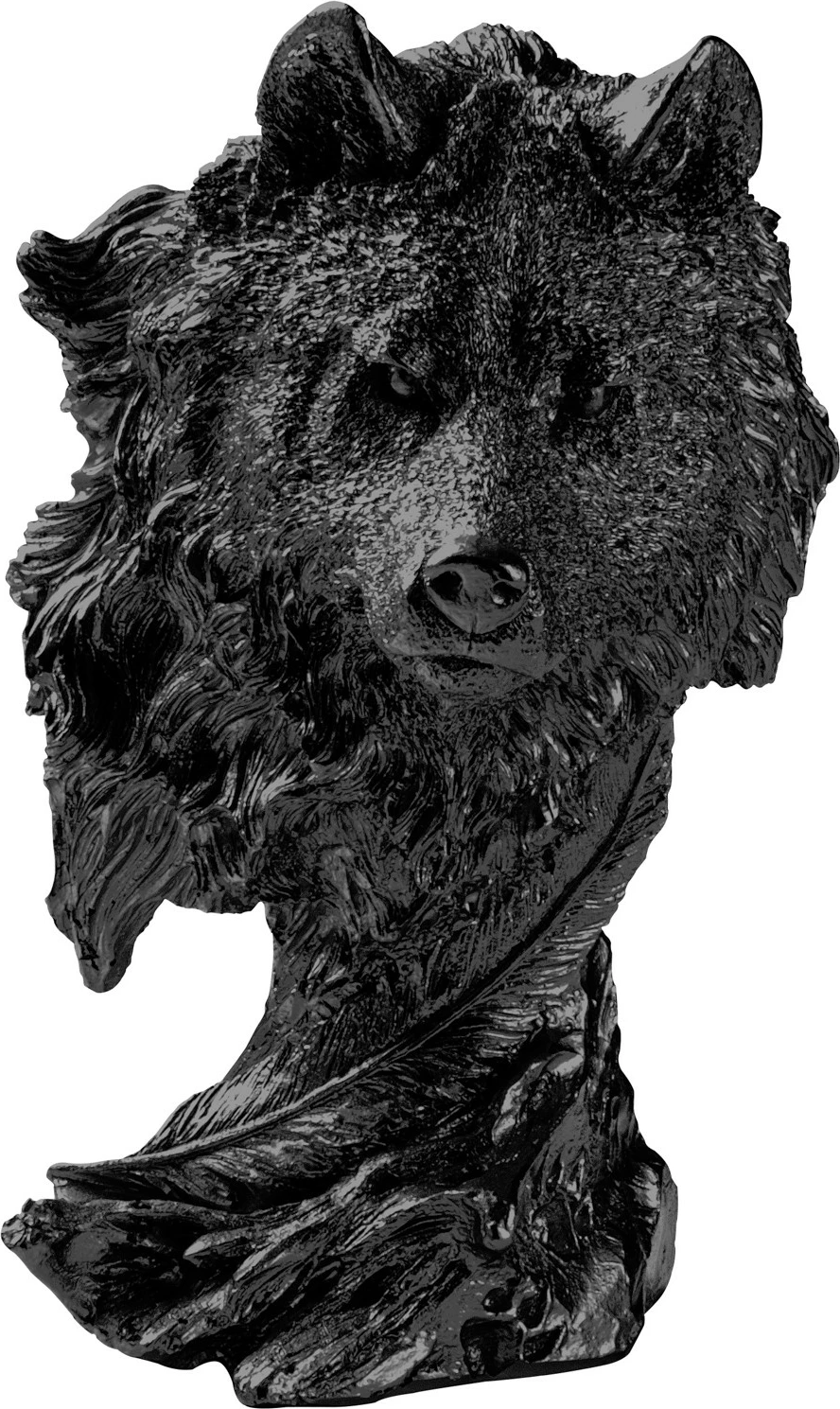Objekt dekorativ Aberto Design, ujk, Wolf-4, ngjyrë e zezë