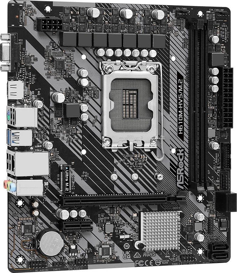 Pllakë amë ASRock H610M-HVS/M.2 R2.0, LGA 1700, DDR4 64GB, micro ATX