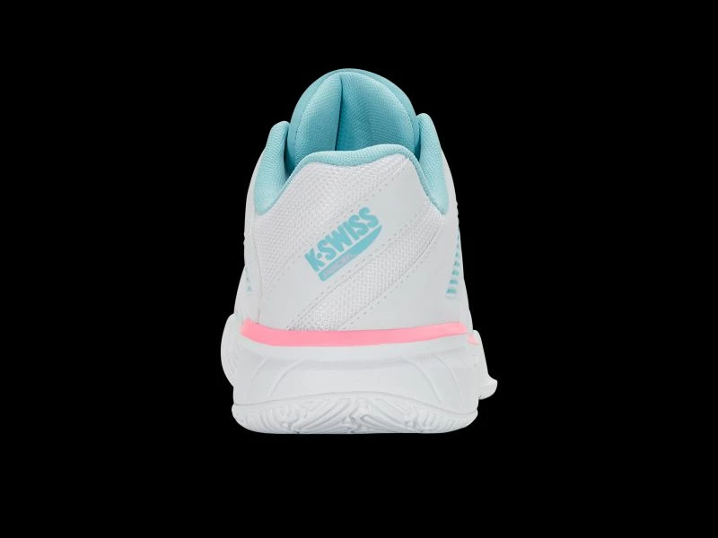 Atlete K-Swiss EXPRSLIGHT3 HB PADEL, të bardha/kaltër neon/rozë neon