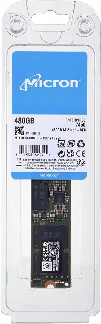 SSD Micron 7450 PRO 480GB M.2 NVMe PCI 4.0 për Server
