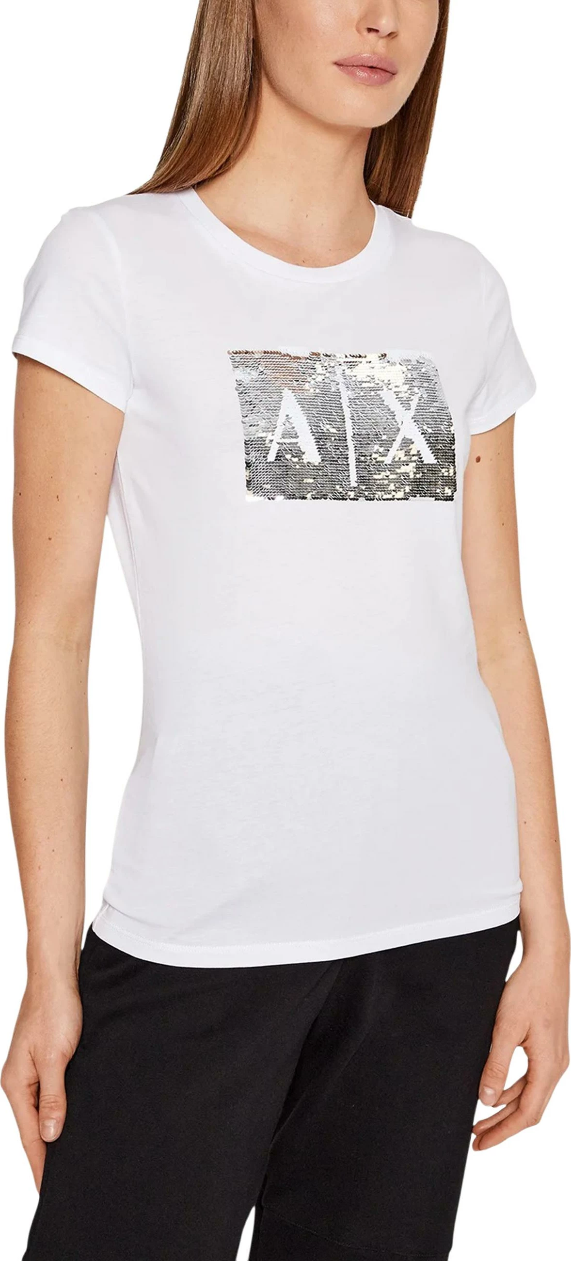 Maicë për femra Armani Exchange 8NYTDL YJ73Z, e bardhë