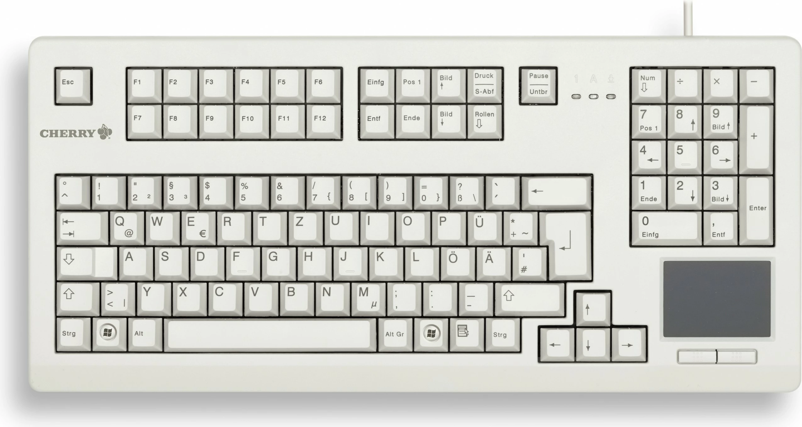 Tastierë Cherry TouchBoard G80-1190, Full-size, Wired, USB, Mekanike, QWERTZ, Gri