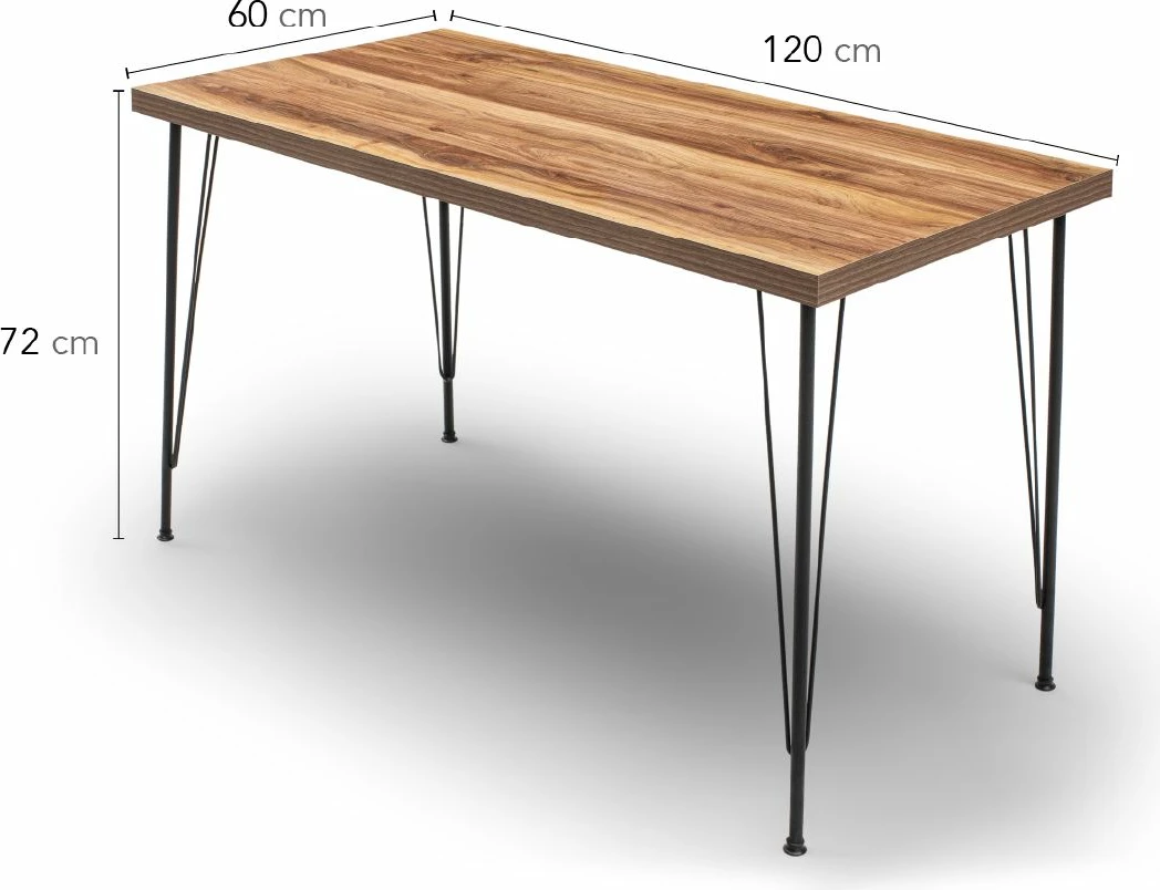 Tavolinë me karrige (5 copë), Skye Decor, Nmsymk001, ngjyrë lis dhe e zezë