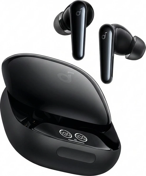 Kufje Anker Soundcore Liberty Buds, True Wireless, me kuti karikimi, të zeza