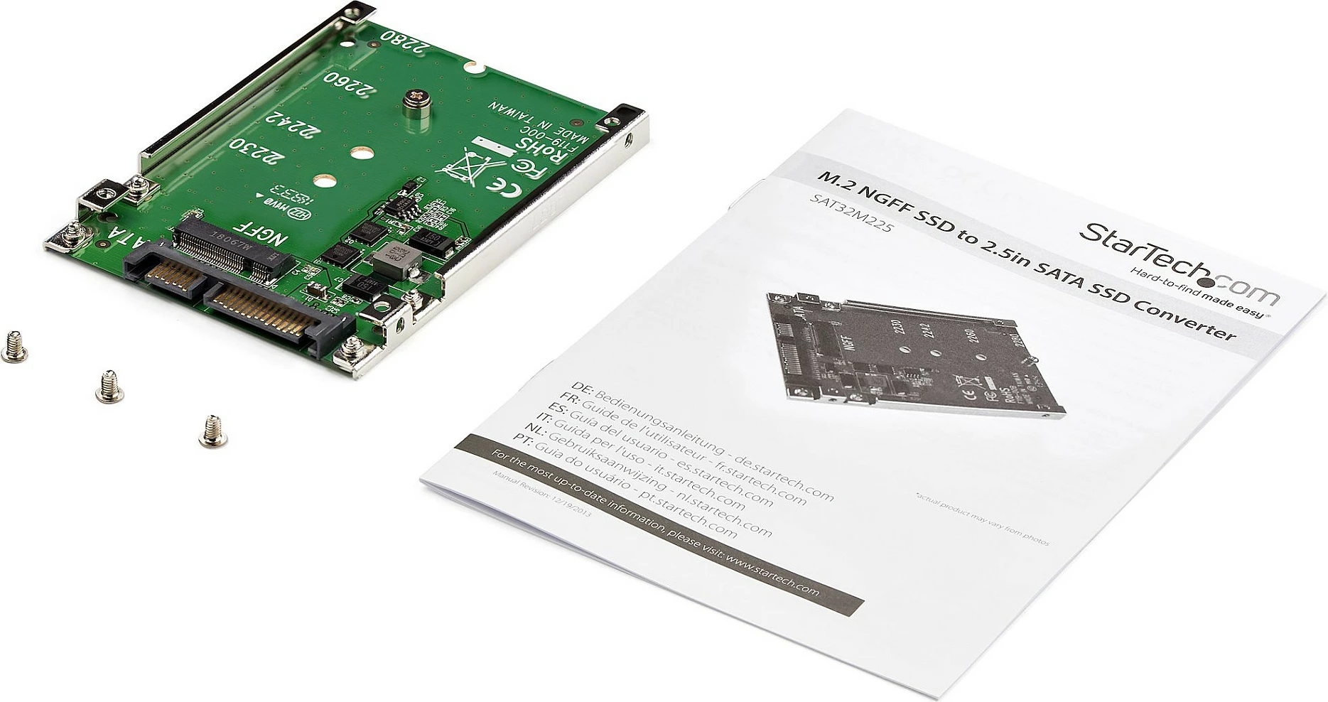 Adapter StarTech SAT32M225, M.2 SATA (NGFF) në 2.5" SATA, SATA III 6Gbps, 7mm, jeshile