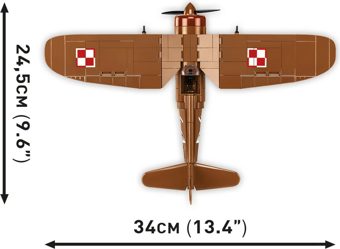 Set blloqesh Cobi PZL P.11c, Historical Collection, 320 pjesë, me figurë, Kafe