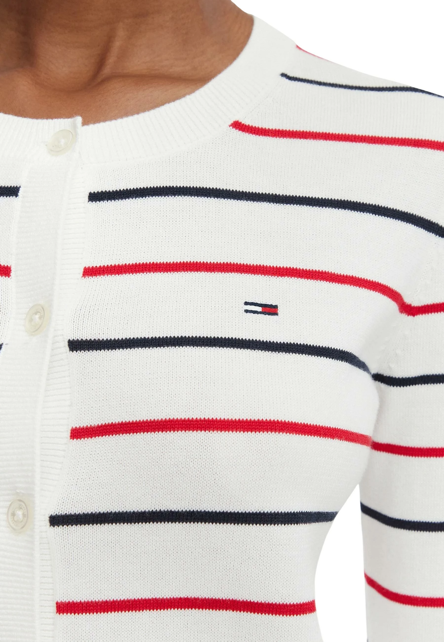 Xhemper kardigan për femra Tommy Hilfiger Jeans DW0DW20976, i bardhë [Madhësia: XS]