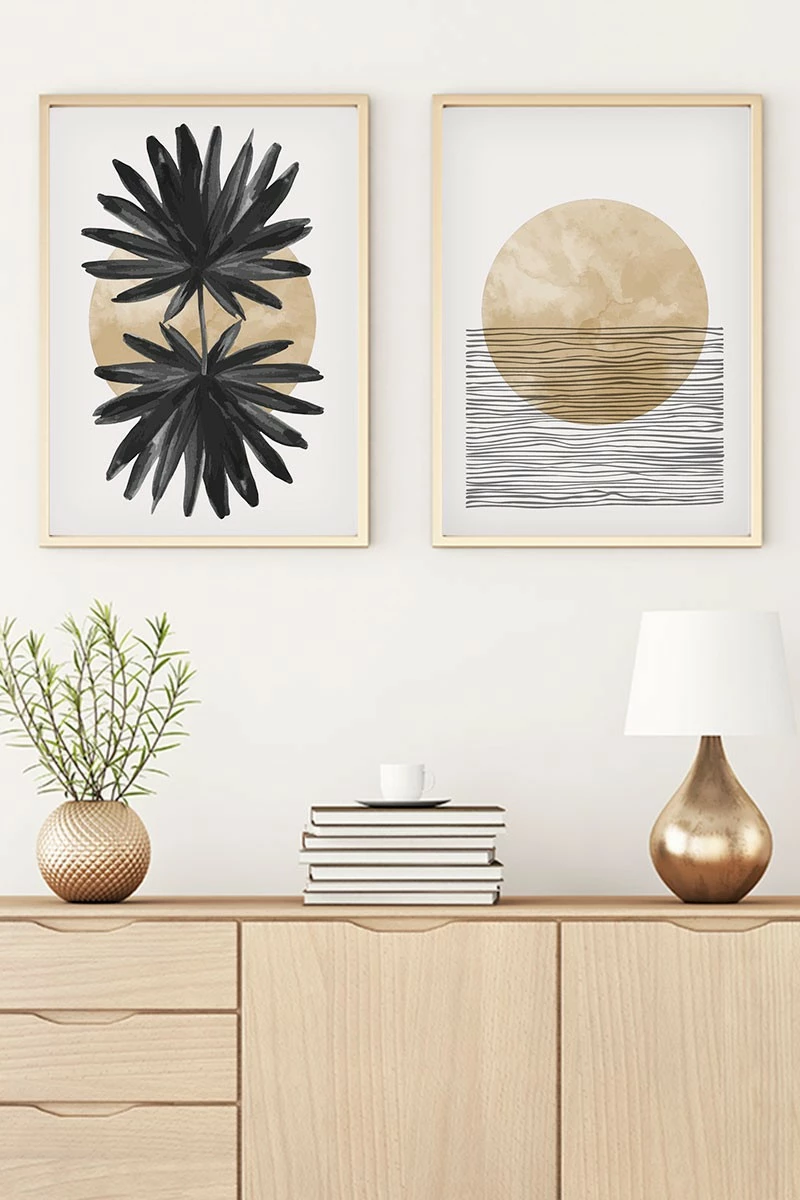 Pikturë dekorative me kornizë MDF (2 copë), Wallity, Huhu53, 70x50
