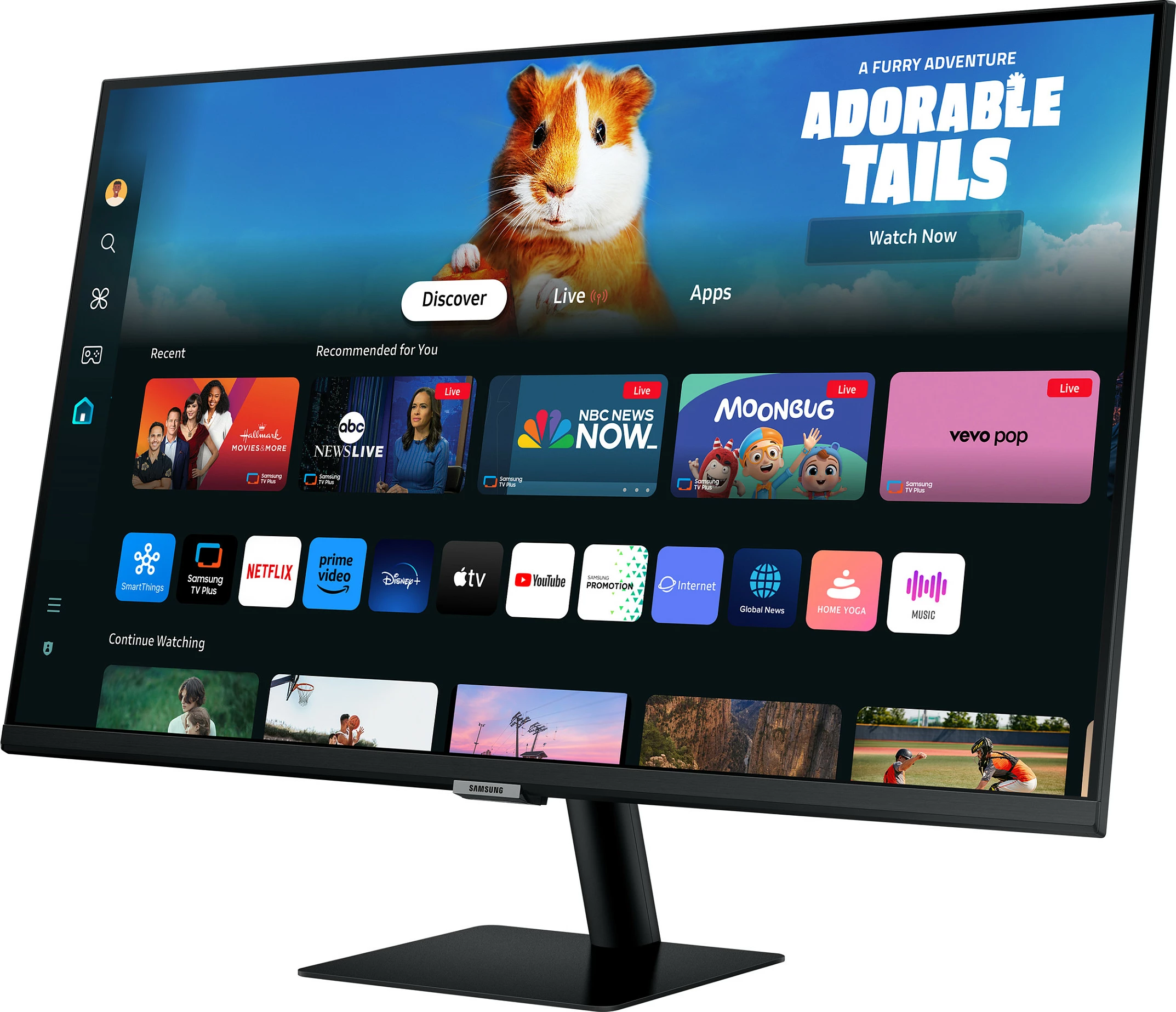 Monitor Samsung Smart Monitor M5 LS27DM500EUXDU, 27", Full HD, VA, 60 Hz, HDR, HDMI, USB-Hub, altoparlantë të integrum