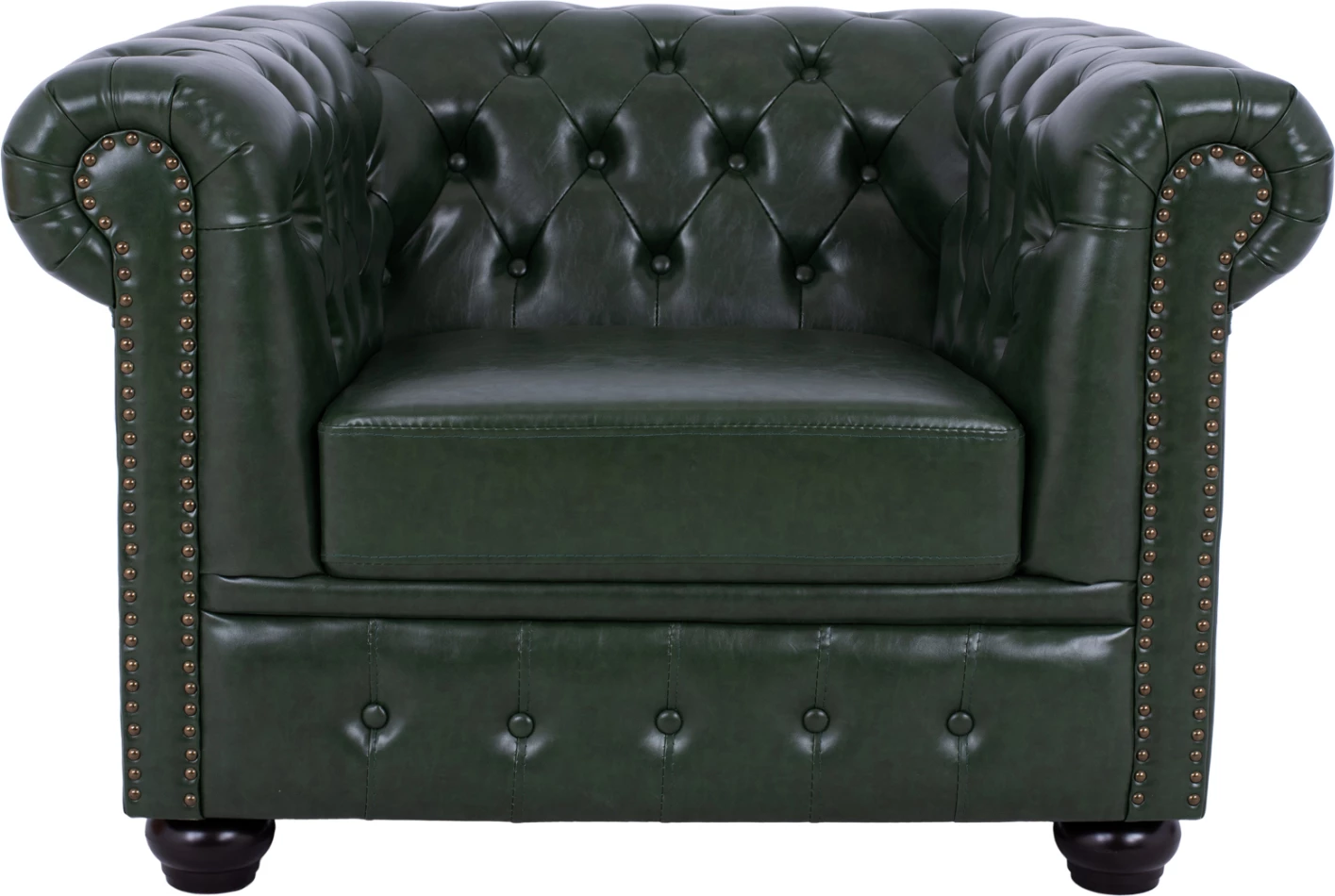 Karrige POLINA Chesterfield, ngjyrë jeshile Cypress, PU, FH3011.08, 106x87x70H cm