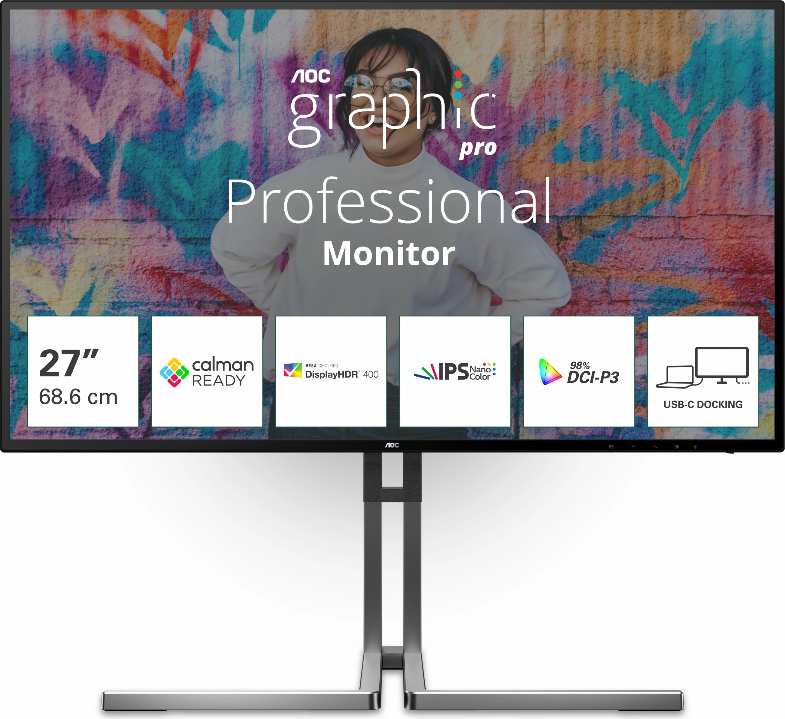 Monitor AOC U27U3CV 27 inch 4K Ultra HD i zi