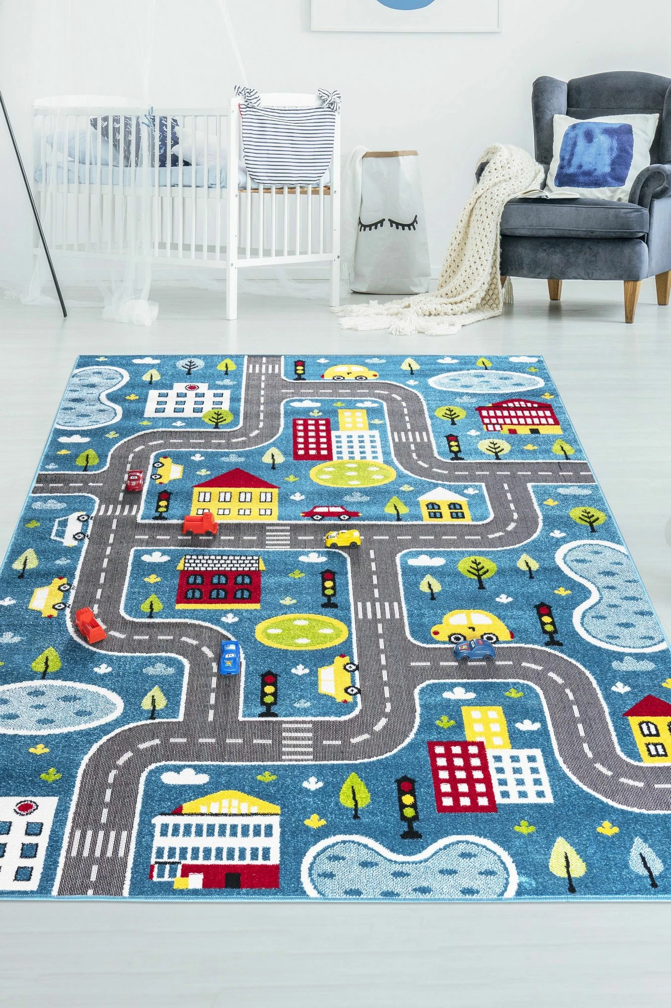 Qilim për fëmijë, ngjyrë kaltër, 200x290cm, Conceptum Hypnose