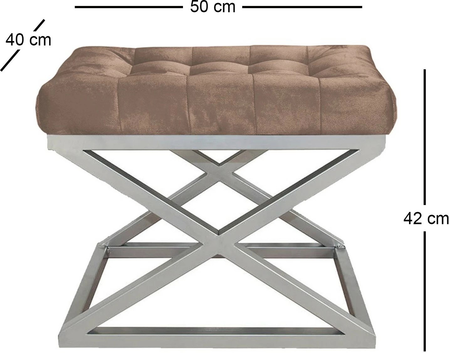 Puf Atelier del Sofa, ngjyrë argjendi dhe kafe, Capraz