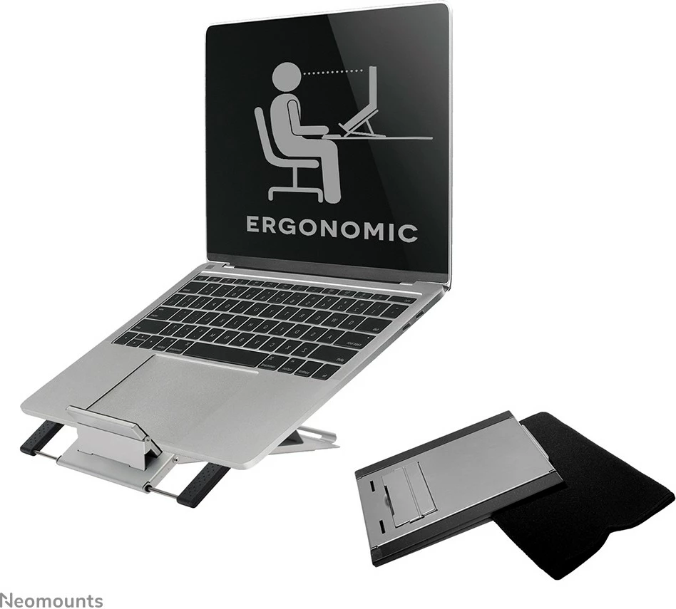 Mbajtës laptopi Neomounts NSLS100, alumini, i palosshëm, për 10-22 inç, argjend