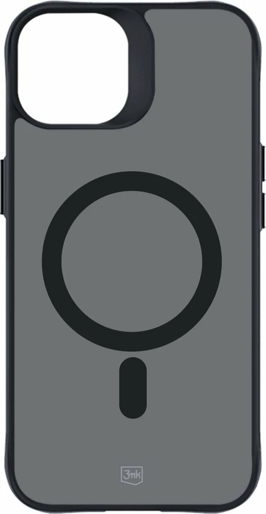 Mbështjellës 3MK Smoke MagCase për Apple iPhone 15, MagSafe, Military Grade, polikarbonat, i zi