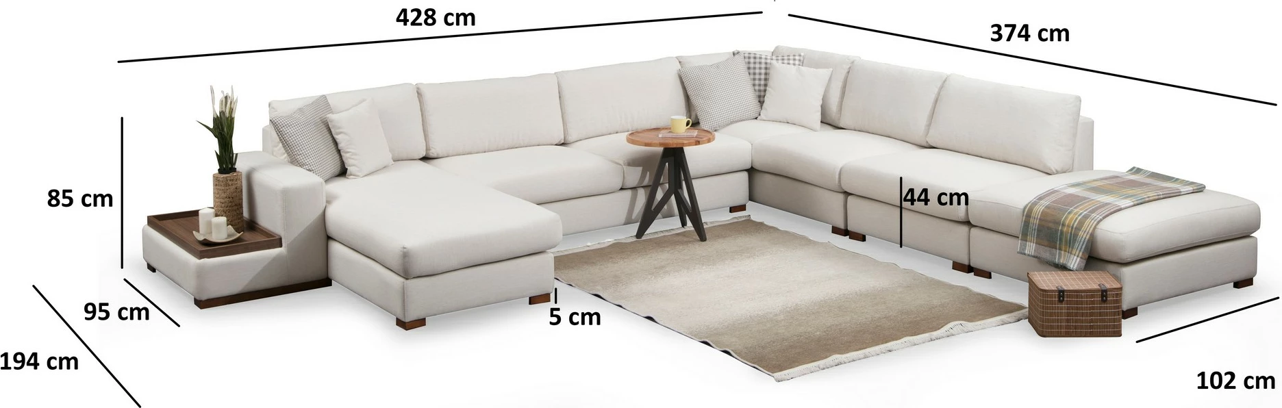 Këndore Atelier del Sofa, Loop 11, ngjyrë bezhë, set