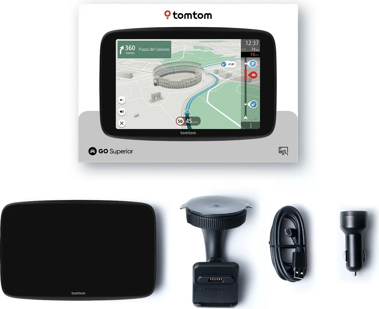 Navigacion GPS TomTom GO Superior 6", 32GB, Wi‑Fi/Bluetooth, Harta Evropë, i zi
