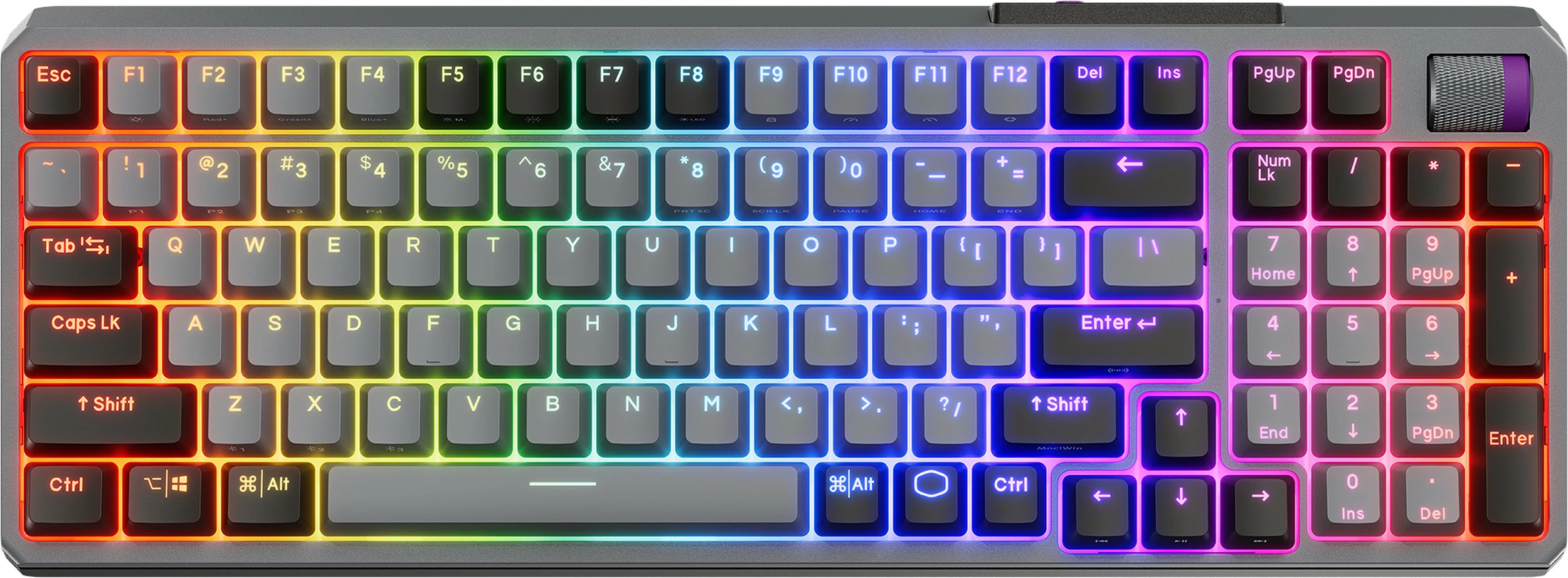 Tastierë mekanike Cooler Master MK770, RGB, wireless 2.4GHz/Bluetooth 5.1/USB, FR QWERTY, Kailh Box V2 Red, e zezë