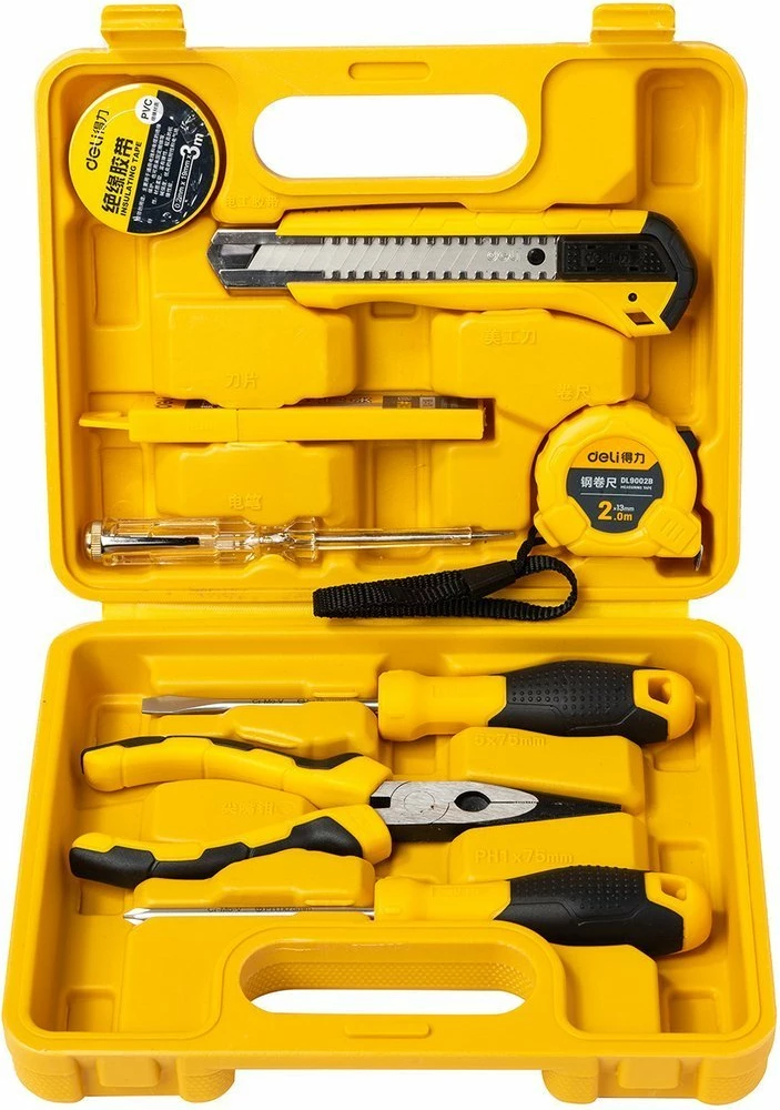 Set veglash Deli Tools EDL1008J, 8 copë, e verdhë