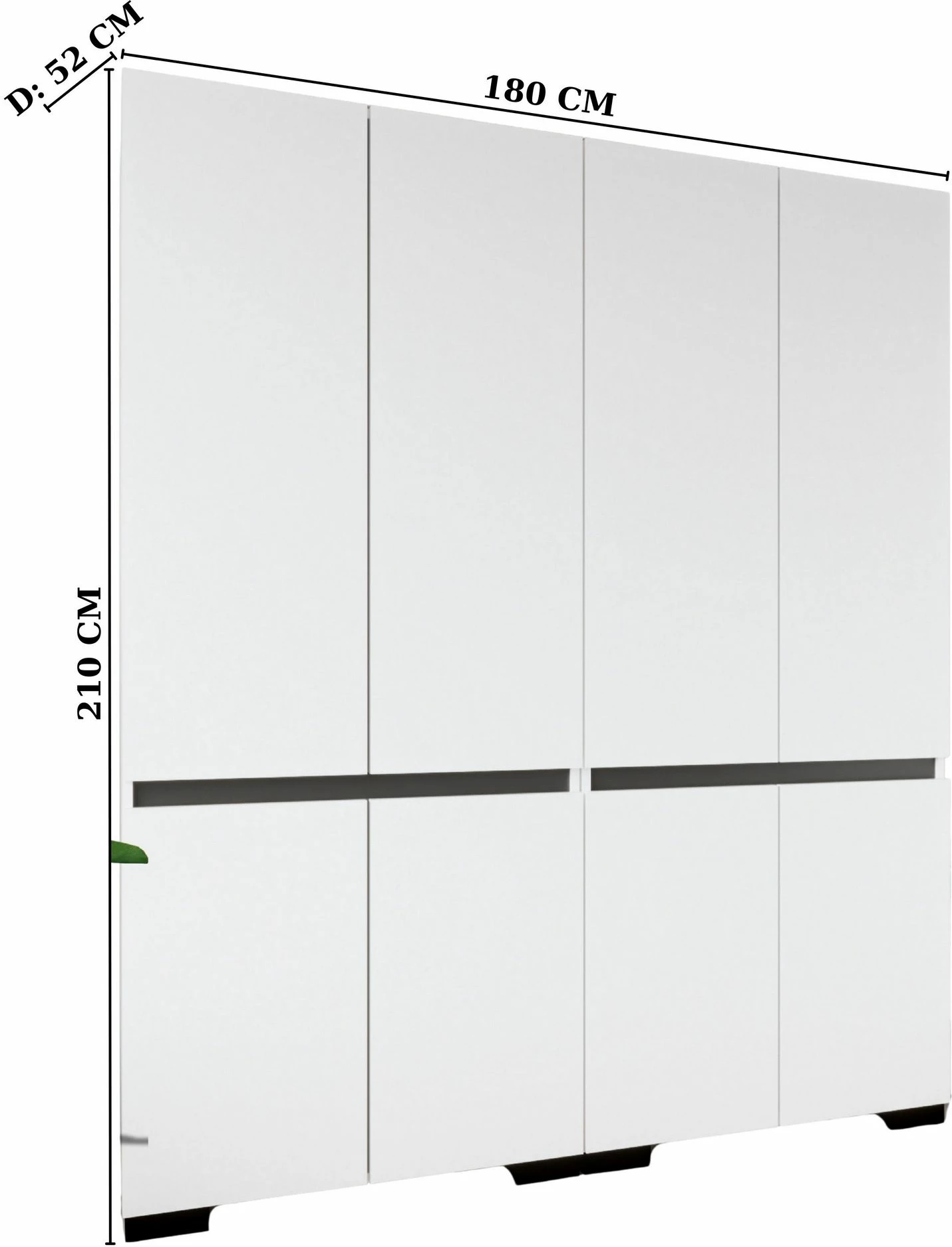 Dollap garderobe Skye Decor, Floransa 180, bardhë, antracit v2