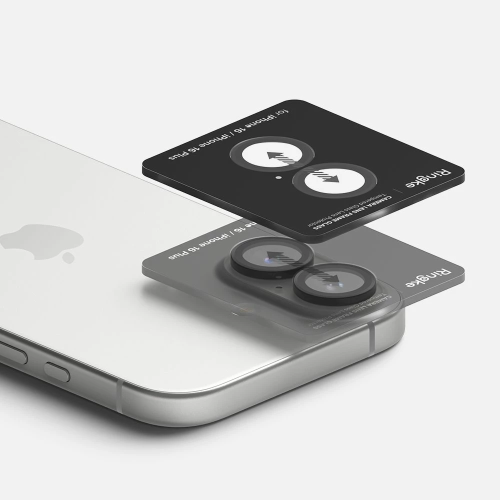 Mbrojtës kornize kamere Ringke për iPhone 16 / 16 Plus, 2 copë, Zi