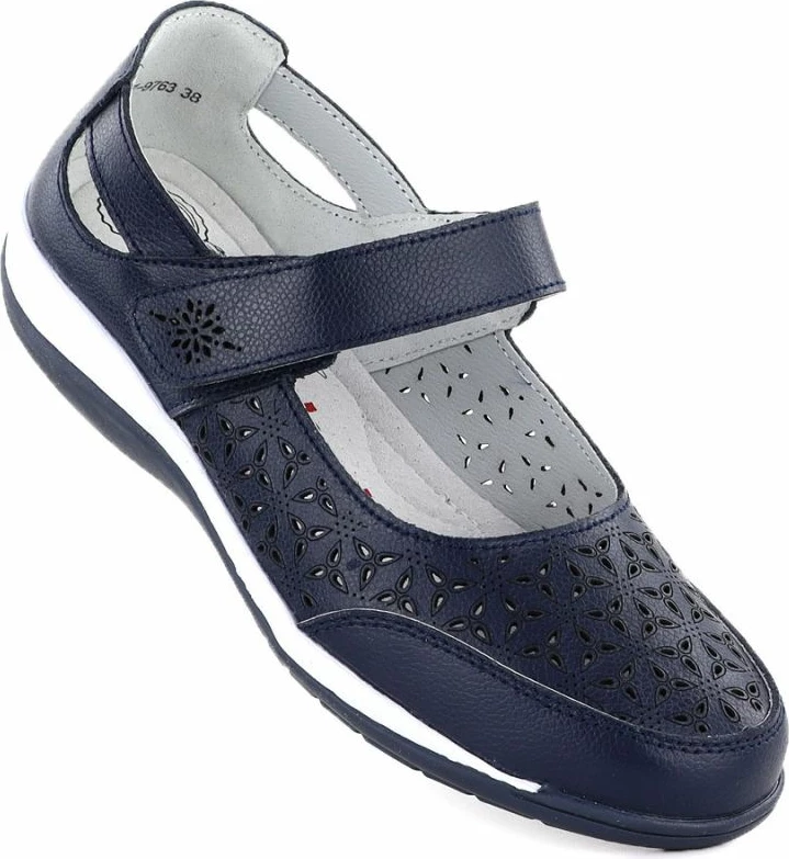 Këpucë lëkure për femra Jezzi, navy blue