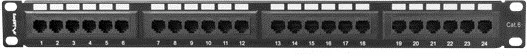 Panel patch Lanberg PPU6-1024-B, 1U, i zi