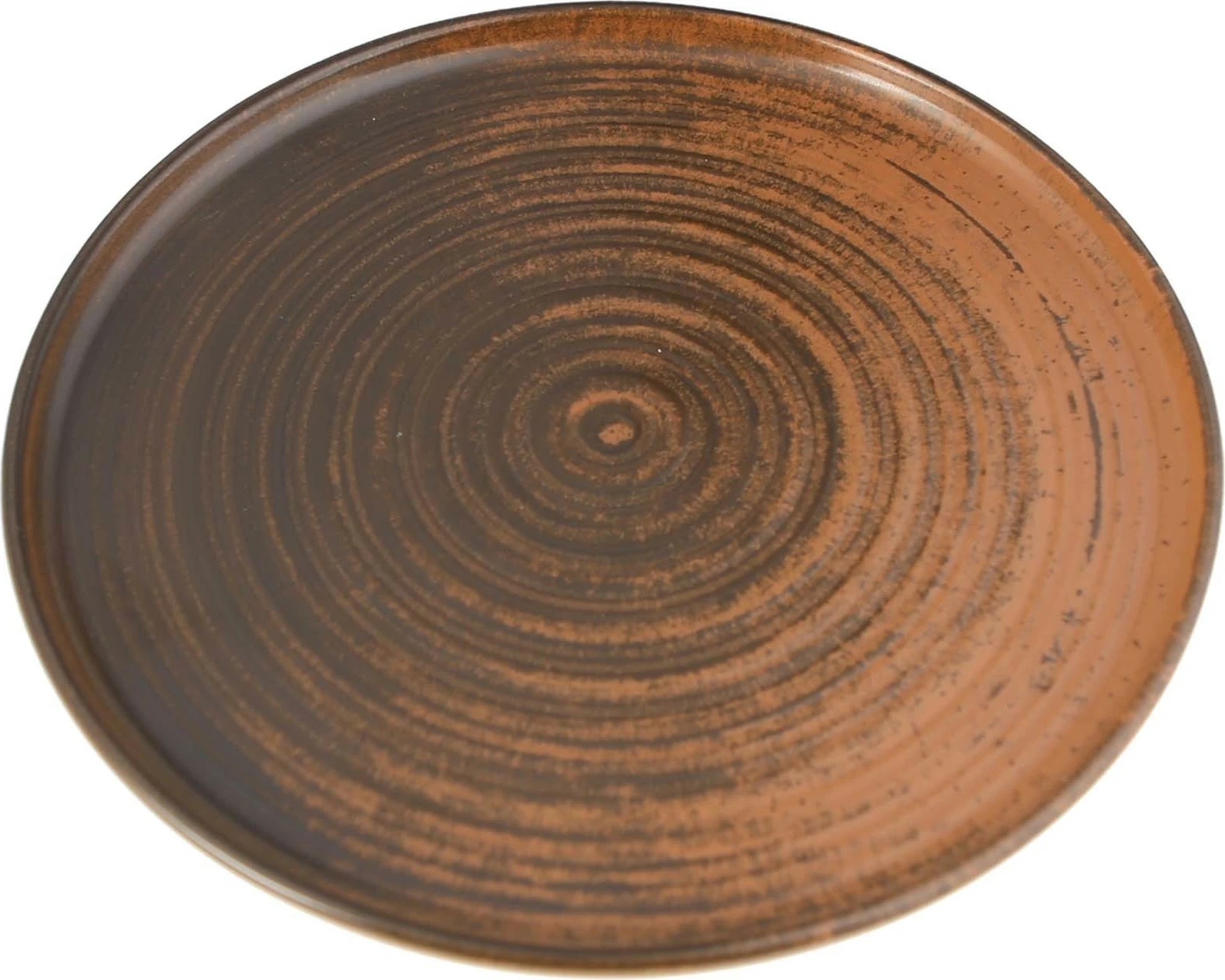Pjatë e sheshtë me buzë të lartë Porland Lykke Ø180 mm, kafe, set 6 copë