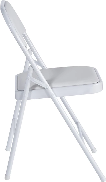 Karrige palosëse Niro, pu dhe metal, ngjyrë e bardhë, set prej 4 copash, 46x46x79cm