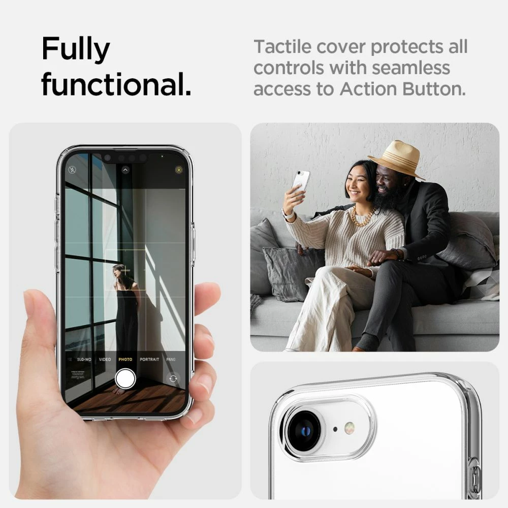 Mbështjellës Spigen Liquid Crystal Mag MagSafe për iPhone 16e, Transparent