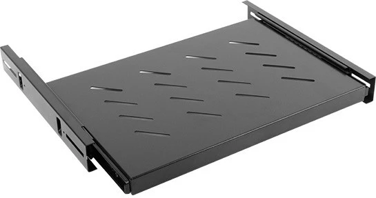 Raft i tërheqshëm për kasë rrjeti Lanberg AK-1006-B, 19", 1U, 600mm, i zi